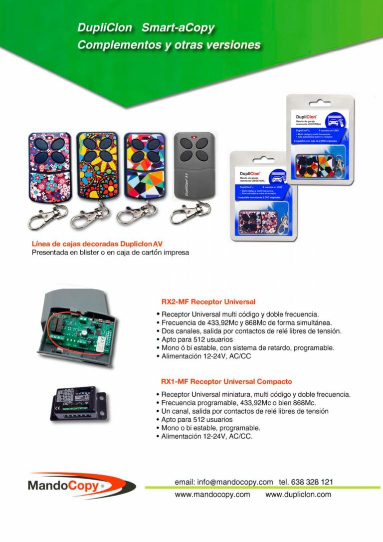 RX1-MF Receptor Universal RX2-MF Receptor Universal Compacto